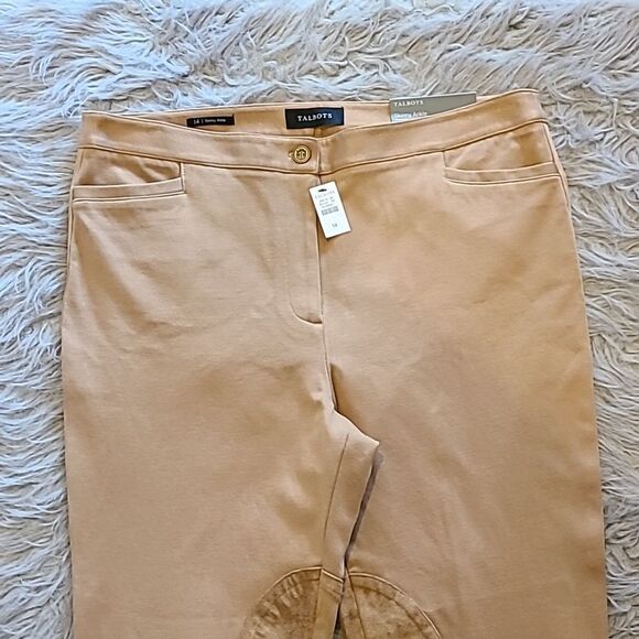 NWT Talbots skinny ankle rayon stretch tan pants size 14 - Picture 3 of 11